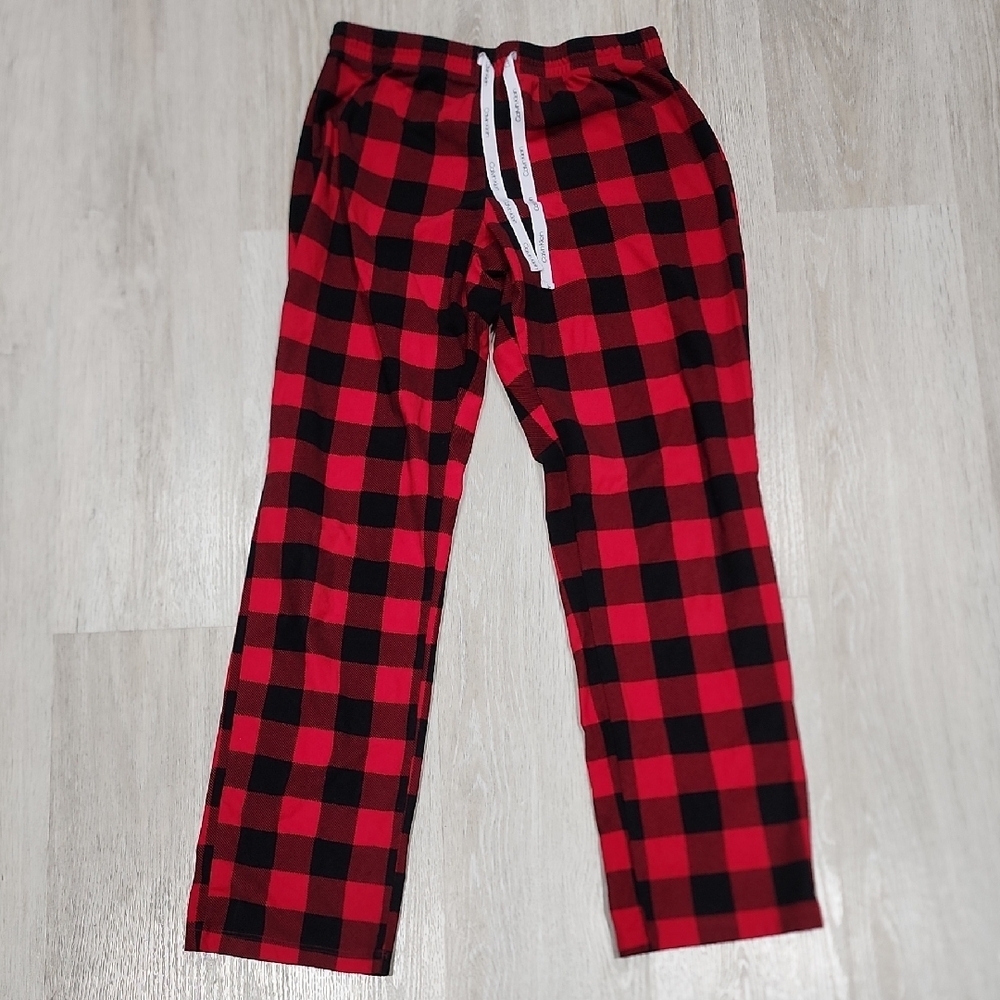 Calvin Klein Red and Black Plaid Sleepwear Pants